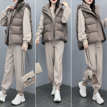 Sporty Casual Sweater Vest With Slim Trousers