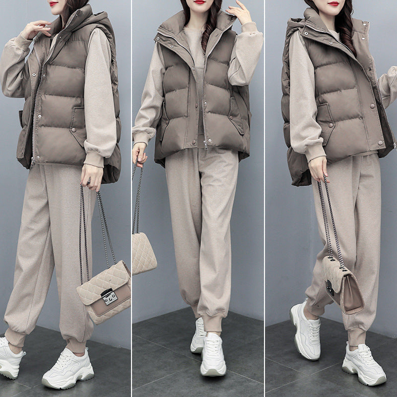 Sporty Casual Sweater Vest With Slim Trousers